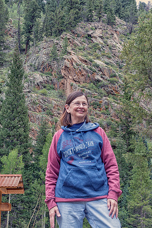 Annie Taking it all in - on the Gunella Pass Scenic Byway