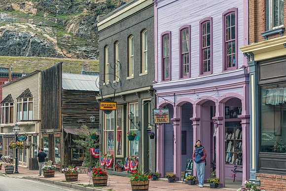 Early Morning on a Colorful Street in Historic Georgetown, CO