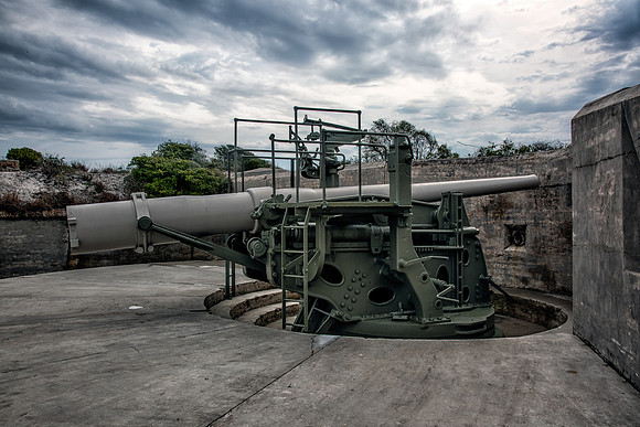 6" gun on disappearing caiage
